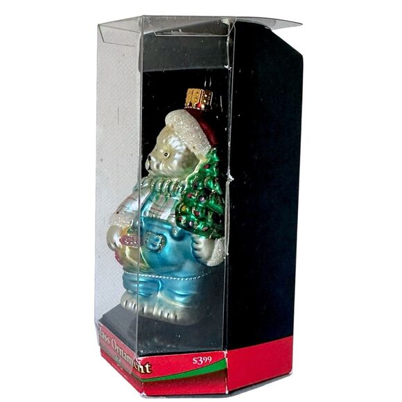 Vintage RITE AID Christmas Hand Blown Glass Polar Bear Ornament - Picture 3 of 8